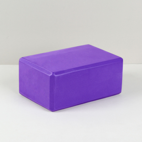 Блок для йоги и фитнеса спортивный 23*15*10 см / YJZ590/1 /уп 50/ фиолетовый