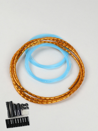 Комплект рубашка и направляющие велосипеда с технологией Fish Bons повышенной прочности. Рубашка/2 направляющие/наконечники/зажимы. TOOPRE. Золото