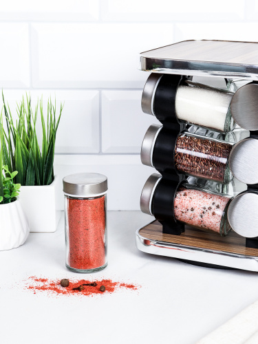 Набор для специй на подставке 12 предметов Квадрат/ LQW-041-12 /уп 12/ 