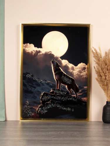 Картина 50х70 Волк / 143684 /уп 18/стразы