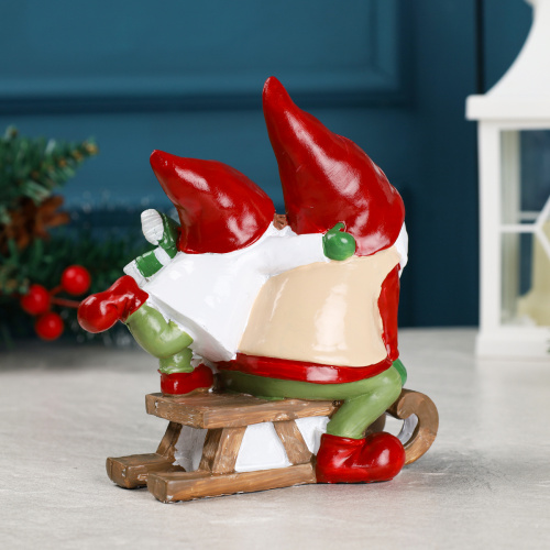 Фигурка Дед мороз на санях 14х8 см / SD115 /уп 48/Новый год