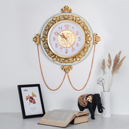 Часы Мусульманские 40 см / 3033W /уп 12/с цепочкой