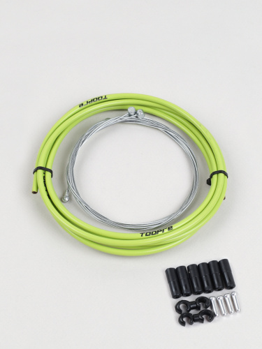 Комплект оплетки и тросов велосипеда на тормоза. 1 Оплетка/2 троса/наконечники/зажимы. TOOPRE SCS-002. желтый  /уп 100/
