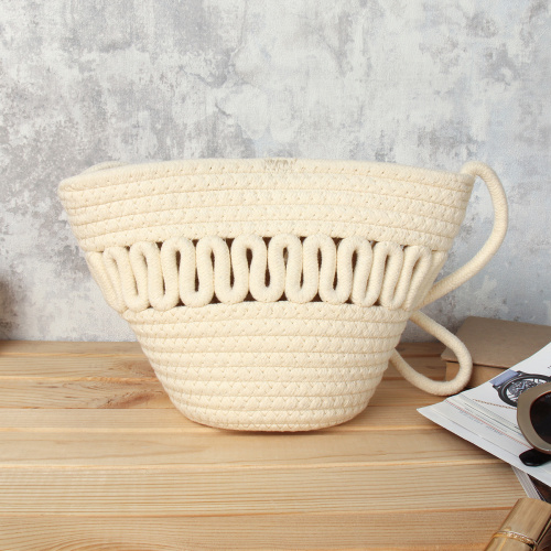 Сумка плетеная 21x15x9 / DW-12 /уп 30/100/бежевая