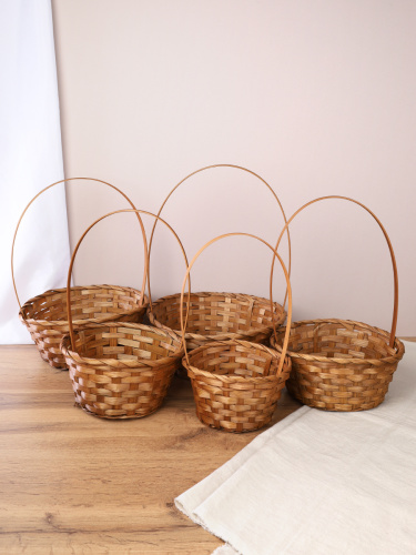 Корзина плетеная 5 штук набор / A-995/1 /уп 80/ручки отдельно