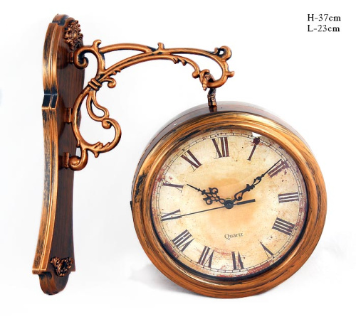 Часы настенные двухсторонние Вокзальные 24 см / 8042 /уп 6/