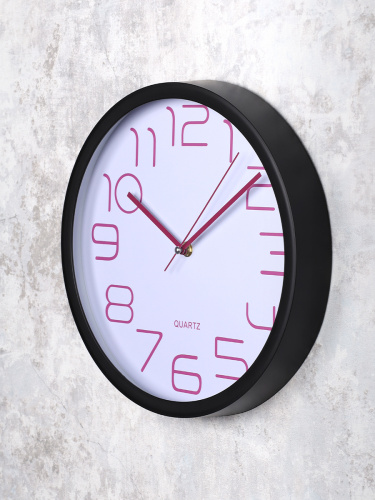 Часы настенные 30 см / WS-7561B /уп 20/черные