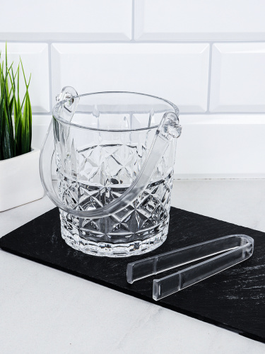 Ведерко для льда 12х12,5 см с щипцами / CTY-17 /уп 24/