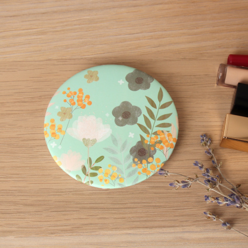 Зеркало карманное 7 см Цветы / MX-357 /уп 60/720/OPP