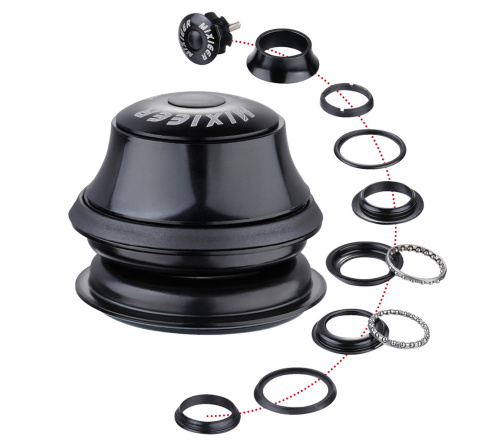 Рулевая колонка MIXIEER QLP-31A безрезьбовая, полуинтегрированная, конусная крышка, сепаратор 5/32"X20", размер: 1-1/8X 44X 30MM 1 комплект. /уп 100/