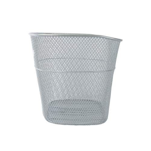 Корзина для велосипеда металлическая, с креплением на переднее колесо под резьбовую вилку. 2 кронштейна на рулевую колонку.  Серебро / 1DVMI-3 /уп 40/