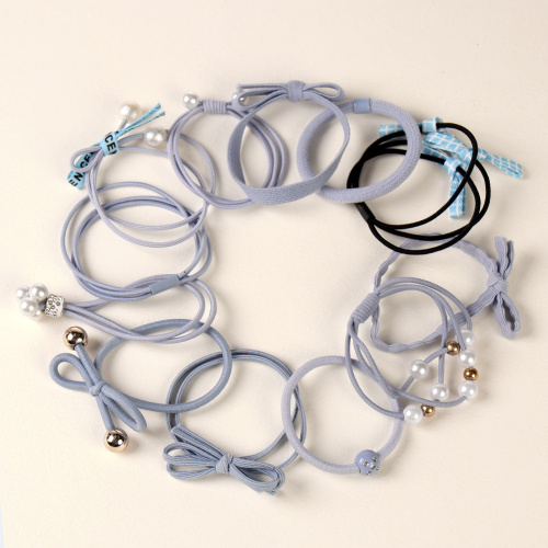 Резинка для волос набор 12 штук / YAN-24 /уп 1/серо-голубые