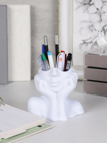 Статуэтка кашпо Лицо 11х13х8 см / NTJ001 /уп 150/белая