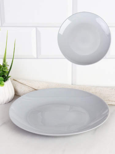 Тарелка обеденная 215 мм Серый цвет Евро Дэй / GR-FLYGP85 /уп 6/48/ 