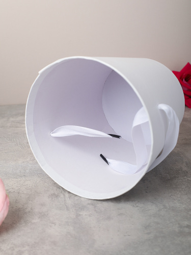 Коробка для цветов 14х15 см / 527-6W /уп 300/белая