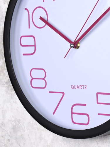 Часы настенные 30 см / WS-7561B /уп 20/черные