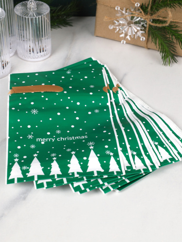 Мешочек подарочный набор 50 штук 15х23 см Новый год / YI1523-23 /уп 50/