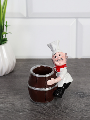 Подставка для зубочисток Повар 7x5x7,5 см / 0960 /уп 144/ без зубочисток