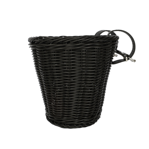 Корзина для велосипеда пластиковая плетеная черная. / QY-CL-046 / уп 50