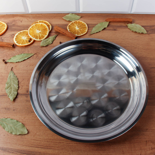 Поднос круглый 40 см металл /h=3 / 40-586 /уп 60/ 0.383