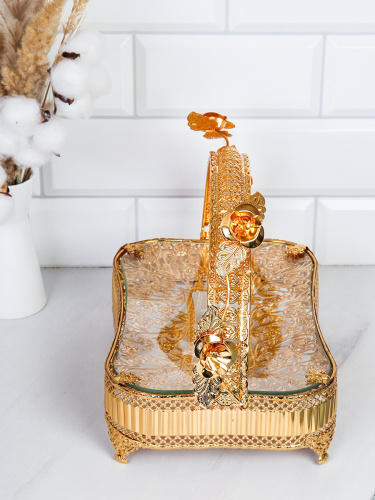 Ваза для фруктов Элит 25х18 см прямоугольная / VGD-888 /уп 24/ 0,696