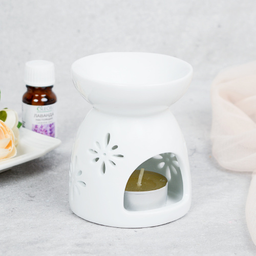 Аромалампа белая 9 см Цветок / XL-0003 /уп 4/120/