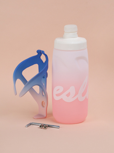 Набор бутылка для воды COMIRON ESLNF с держателем  620мл. Двухцветная с пылевой силиконовой крышкой. Розовый /уп50/