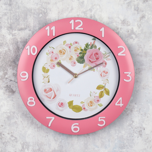 Часы настенные 32 см Цветы / NE-517-4 /уп 20/