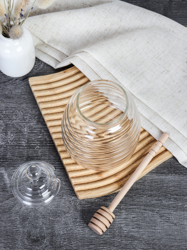 Банка для меда с ложкой 500 мл / WC149230110-4 /уп 60/