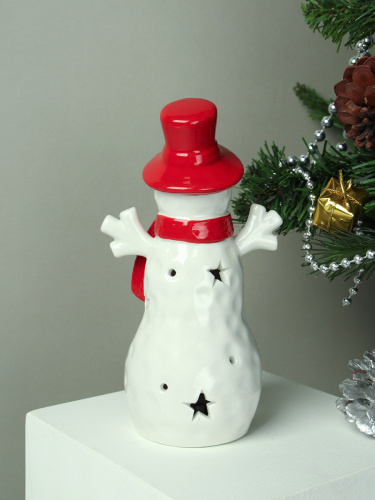 Фигурка Снеговик с подсветкой новогодний 16 см / FP23594 /уп 48/LED