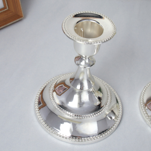 Подсвечник 2 штуки набор серебро 12 см / 101S /уп 30/