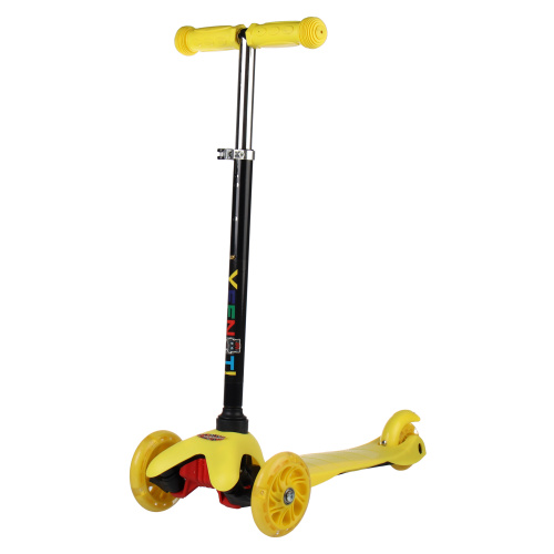 Самокат трехколесный от 2-х лет Yeenot Kids GT4105, до 30кг, вес 1.8кг, свет. колёса PU 110мм ABEC7, яркий жёлтый, БК/уп10/ АКЦИЯ!