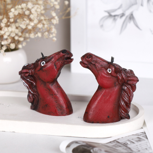 Свеча 2 штуки Лошадь 8 см / M-166AB /уп 96/Символ года 2026