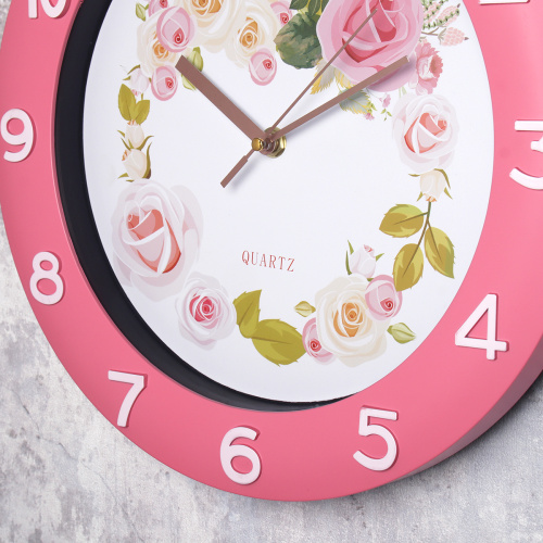 Часы настенные 32 см Цветы / NE-517-4 /уп 20/