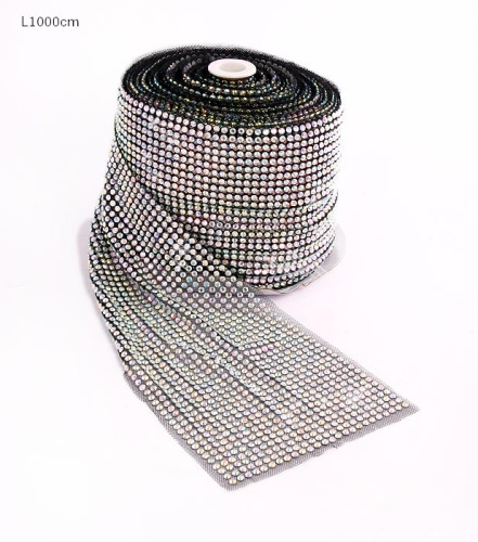 Лента-сетка со стразами 9 метров ширина 11,5 см / HCC-A16/1 /уп 15/ Перламутровый