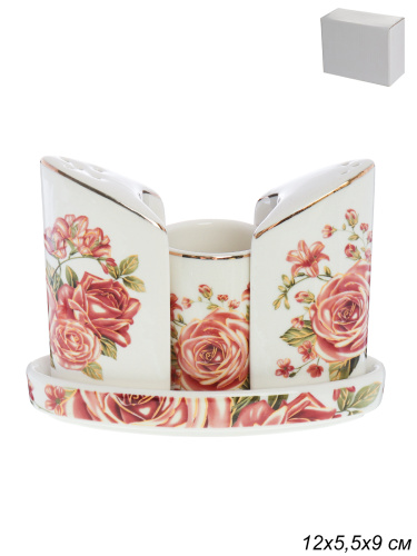 Набор для специй 4 предмета костяной АКЦИЯ / FY163011P /уп 48/ Чайная роза