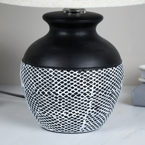 Светильник настольный 38 см / YM220317 черный с белым абажуром 713810