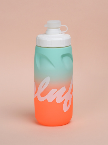 Набор бутылка для воды COMIRON ESLNF с держателем  620мл. Двухцветная с пылевой силиконовой крышкой. Зеленый-розовый /уп50/