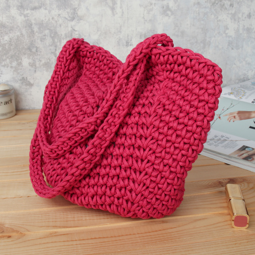 Сумка шоппер 30x26 / DW-05 /уп 50/малиновая