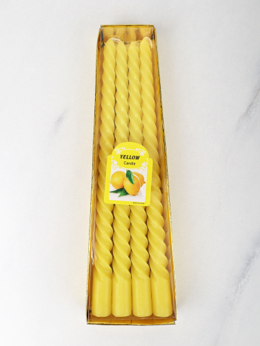 Свеча стержень 4 штуки 25 см арома / G-304 /уп 144/ лимон