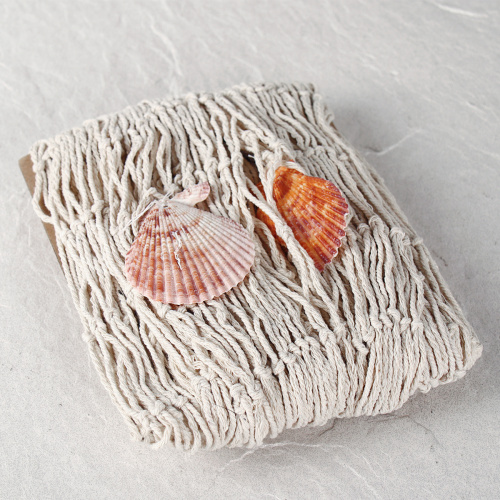 Сеть декоративная 1х2 м белая с ракушками / W331 /уп 100/