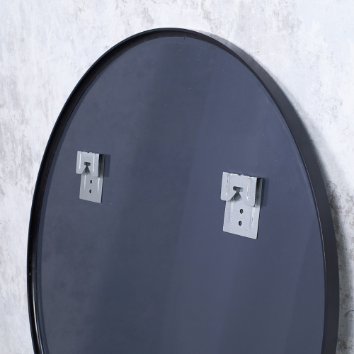 Зеркало круглое в алюминиевой раме настенное 700х700 black / HLQW-AM019001 /уп 1/Небьющееся зеркало