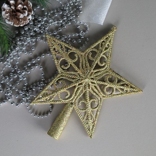Верхушка на елку Звезда 19*22 см / SF2023-161 /уп 200/золото