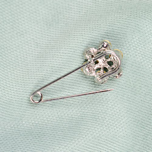 Брошь булавка Цветок 3,7 см / 59-29 /уп 3/12/ серебро 