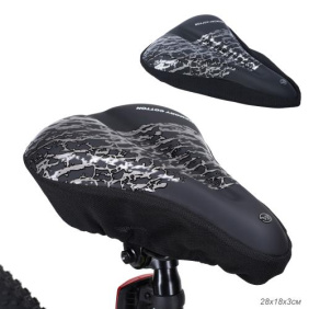 Чехол на велосипедное седло 28х18х3 см. COMIRON SEASIDE. Материал: Memory Foam-PU leather. С затяжкой. Черный /уп 50/
