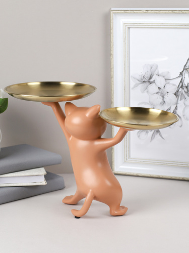 Статуэтка Кошка 25 см / XY603-3 /уп 8/коричневая