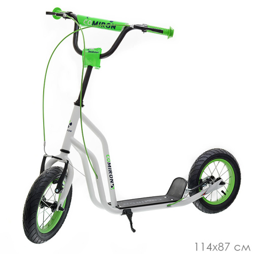 Самокат внедорожный 12" COMIRON GRAVEL GTS01 белый+зеленый /уп 1 /
