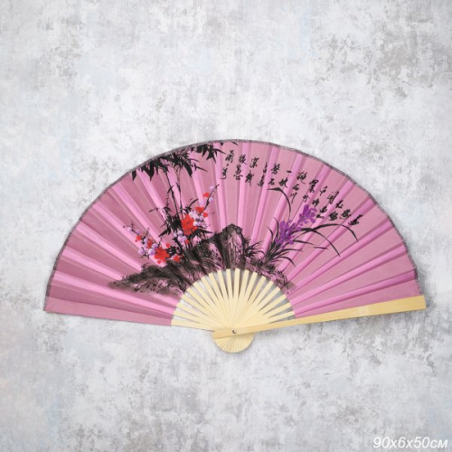 Веер 50 см бамбуковая основа Малиновый / 622-11 /уп 50/200/742903     