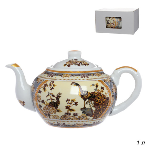 Чайник заварочный 1 л Павлин бежевый/ JS-11.1 /уп 24/