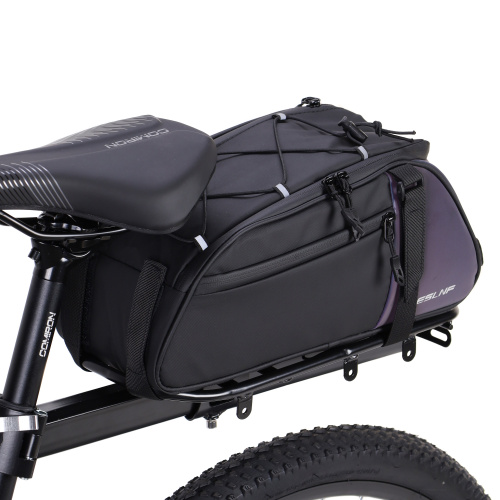 Сумка велосипедная на багажник ESLNF,материал antique leather film PU+ cotton bottom PI luminous. Размер 12.5*35*14см. /уп 40/